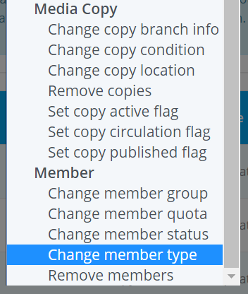Bulk Actions change member type