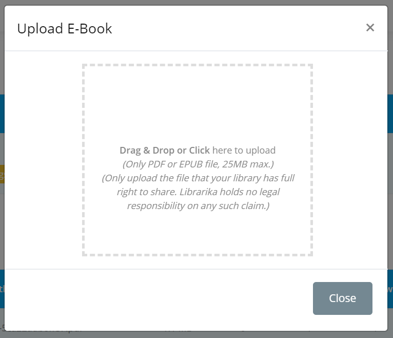 Upload e-book form