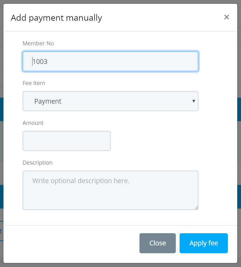 Members add payment form