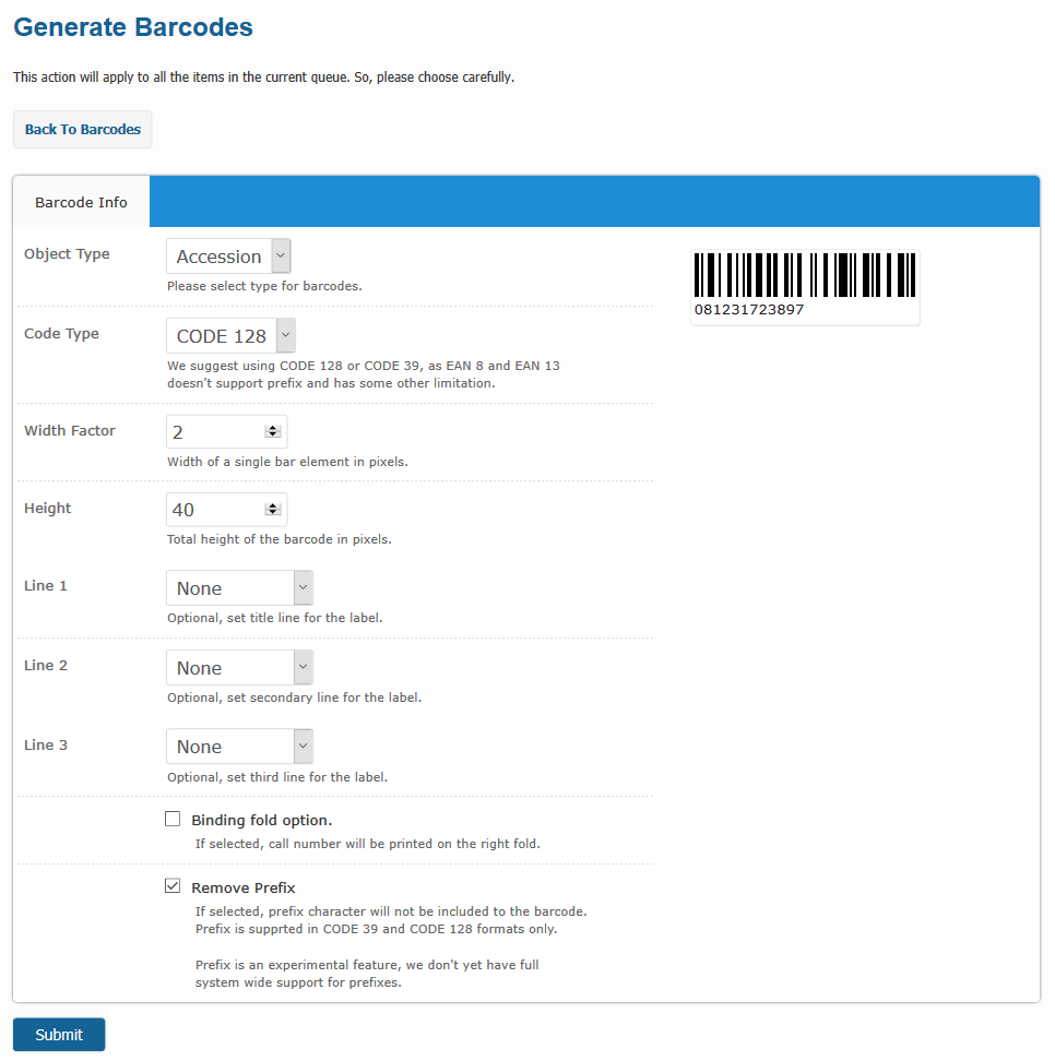 Barcode Labels generate barcodes
