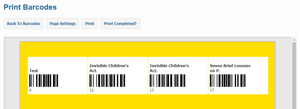 Barcode Labels print barcodes
