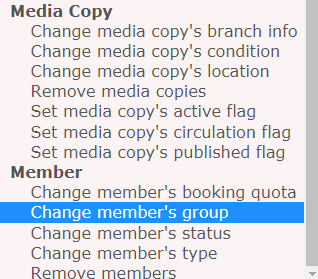 Bulk Actions change member's group