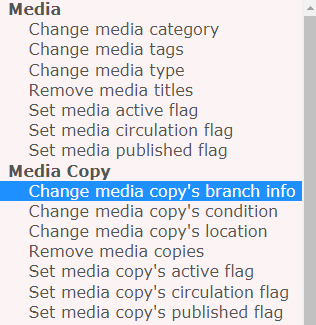 Bulk Actions media copy options