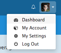 Dashboard user menu